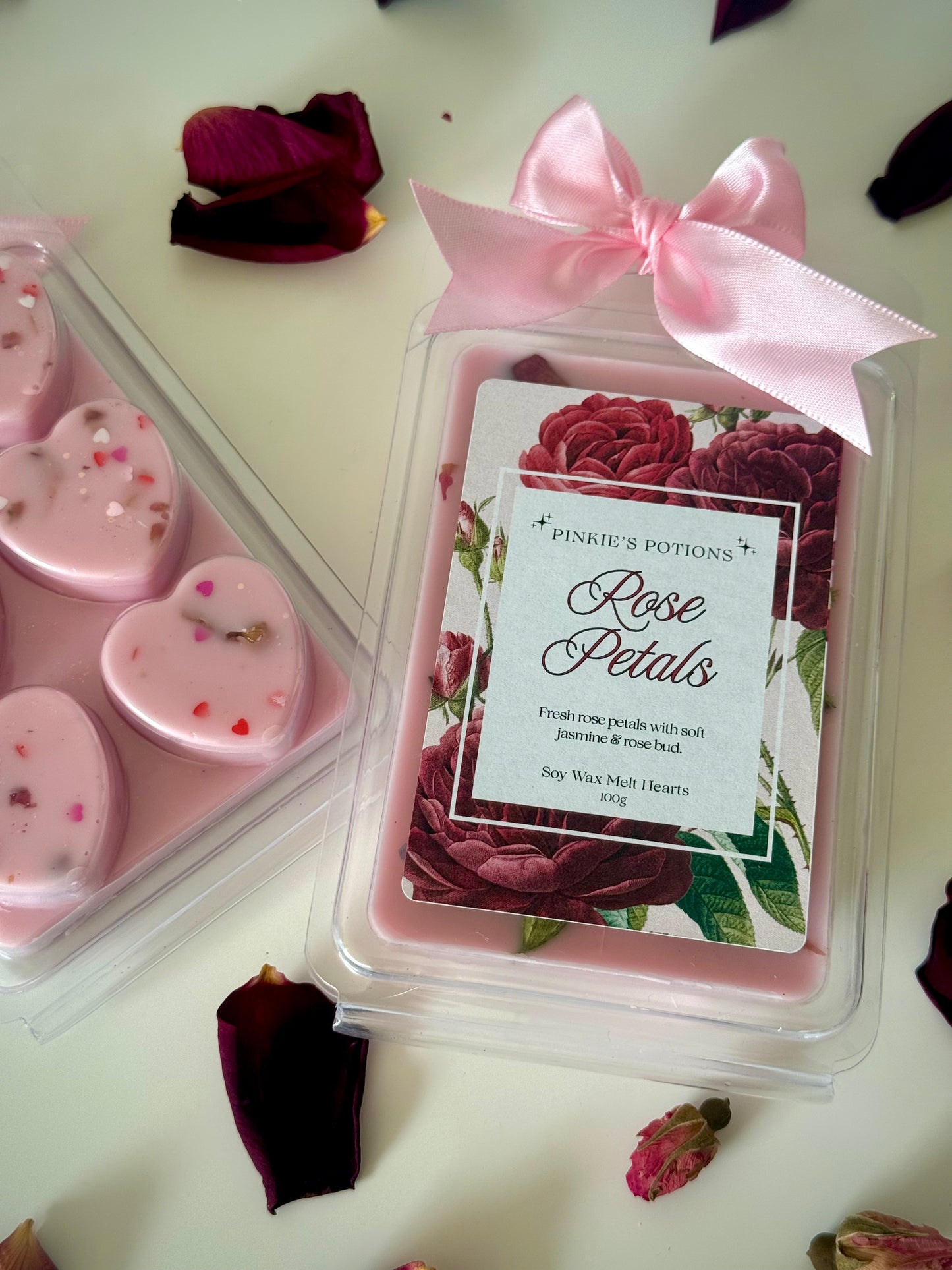 Rose Petals Soy Wax Hearts