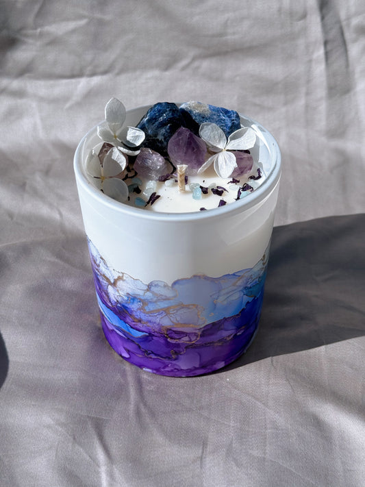One of a Kind Crystal Candle - Japanese Honeysuckle