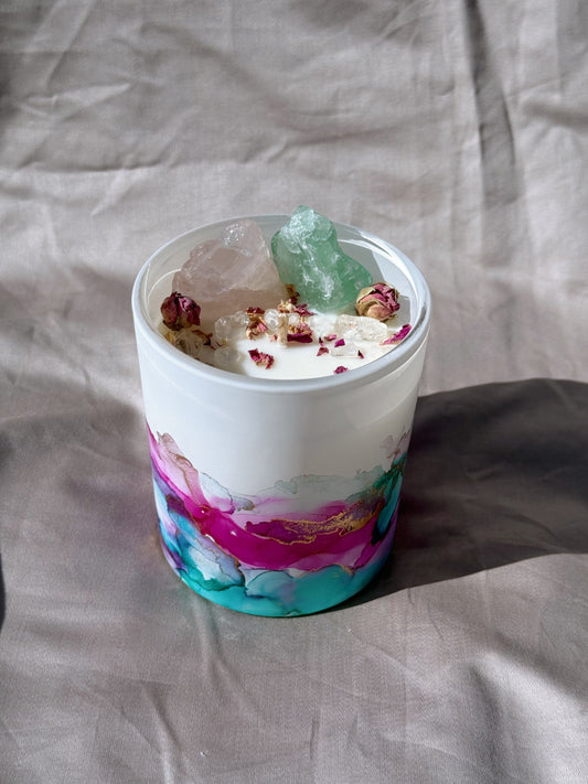 One of a Kind Crystal Candle - Fruit Loops Type