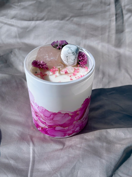 One of a Kind Crystal Candle - Japanese Cherry Blossom
