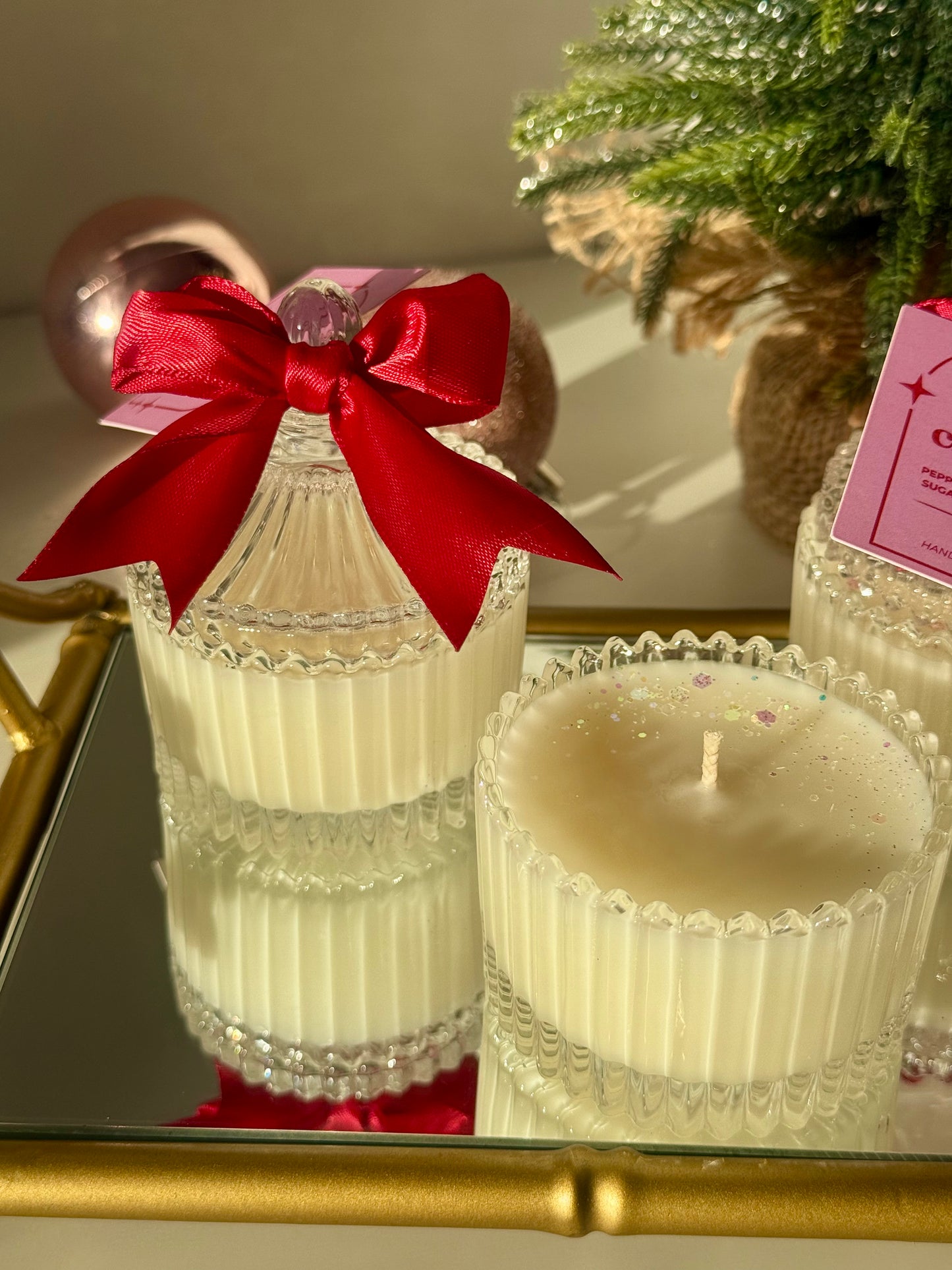 Candy Cane Lane Mini Candle