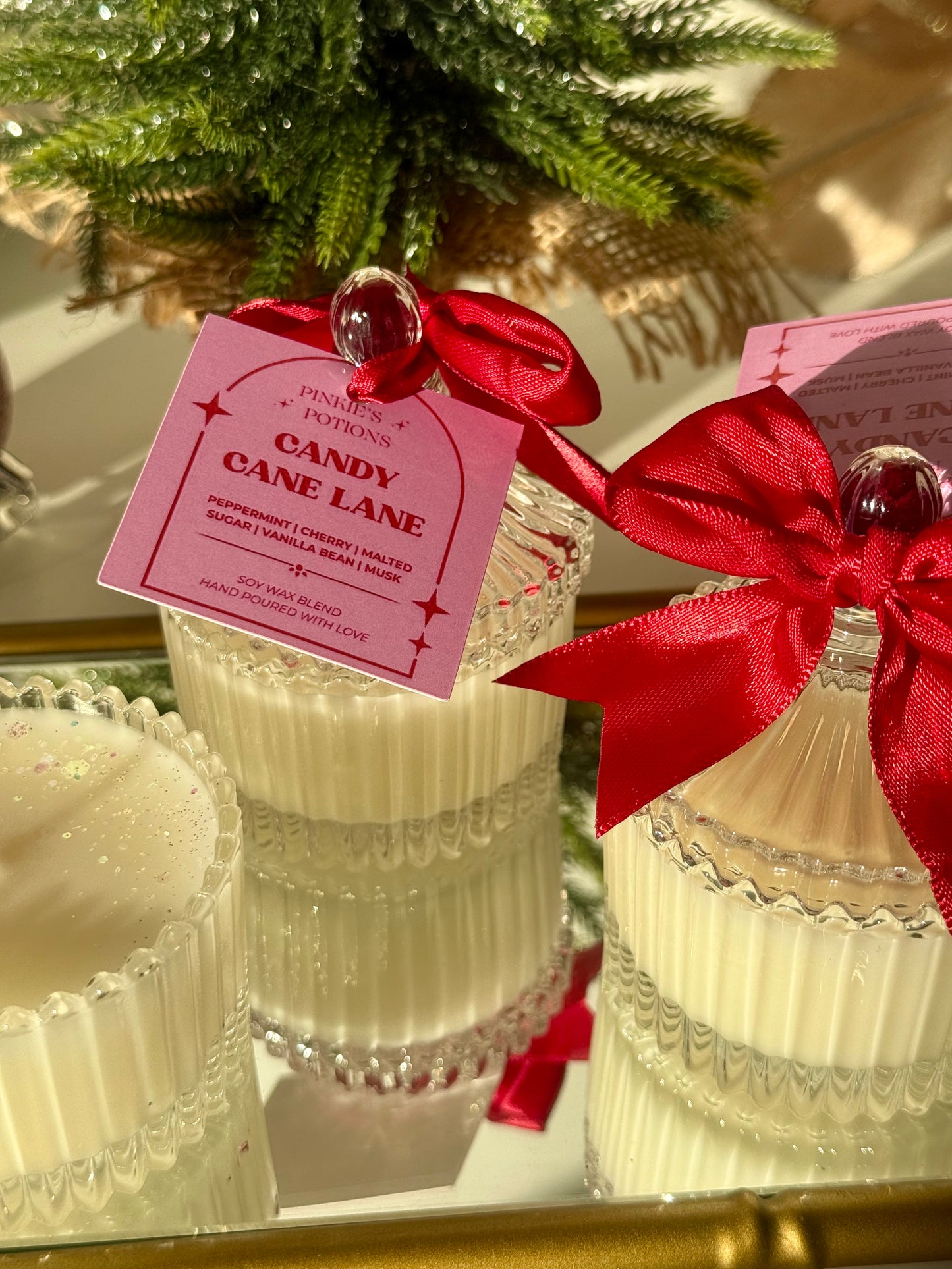 Candy Cane Lane Mini Candle